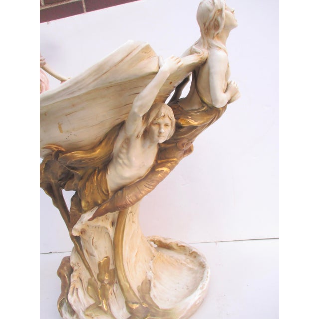 Cream Royal Dux Porcelain CenterPiece Circa 1900 For Sale - Image 8 of 16