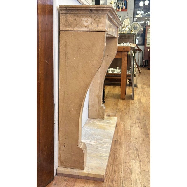 Antique Natural Stone Fireplace Mantel For Sale - Image 9 of 14