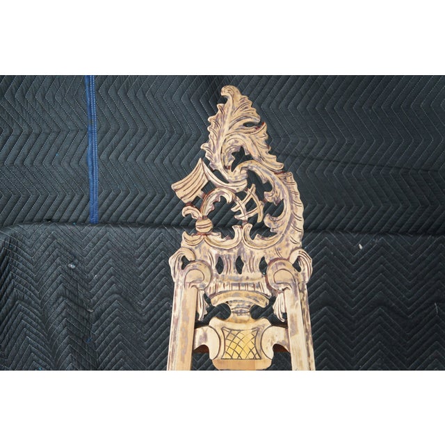 Late 20th Century Late 20th Century Baroque Rococo Revival Mahogany Artist Easel Adjustable Art Painting Display 64" For Sale - Image 5 of 11