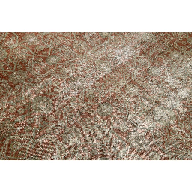 Handmade Antique Persian Mahal Wool Rug in Rust Color With Allover Design For Sale - Image 10 of 10