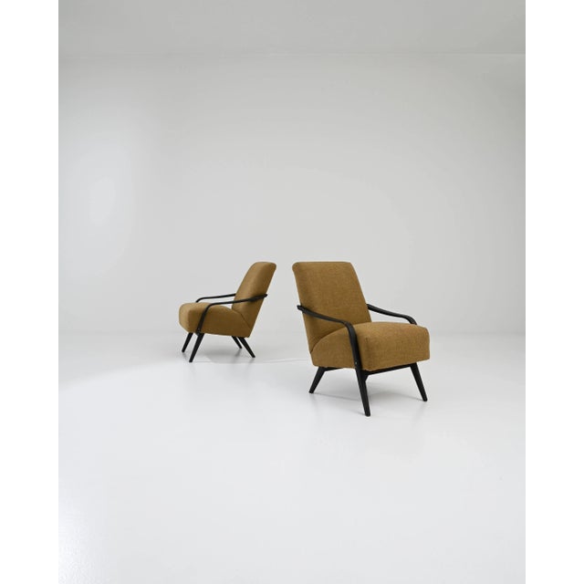 Mid-Century Modern 1960s Czech Upholstered Armchairs by TON, A Pair For Sale - Image 3 of 12