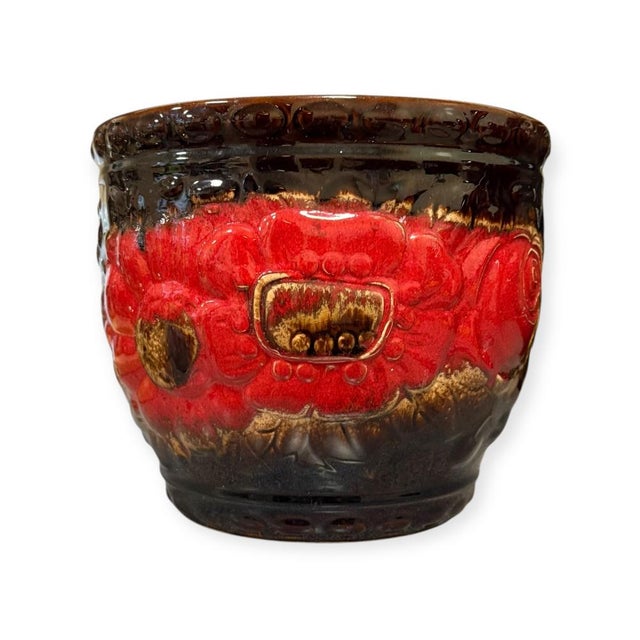 A striking West German Fat Lava planter produced by Bay Keramik during the mid-20th century. This example is model 887-22,...