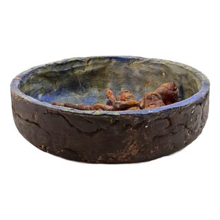 Terracotta Plate by Sirio Pellegrini, 1960s For Sale