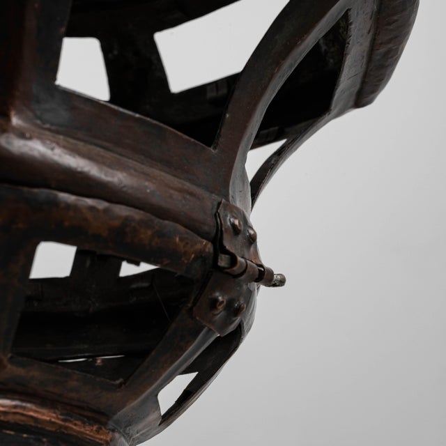 1900s French Copper Pendant Lantern With Openwork Dome Design For Sale - Image 11 of 18