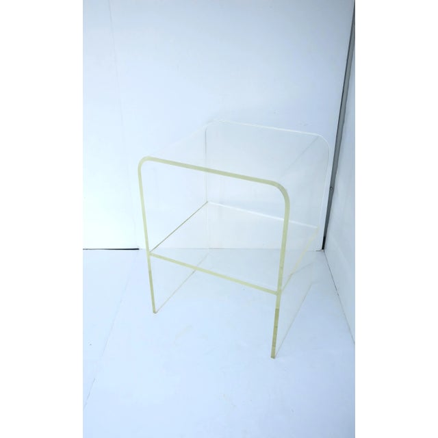 Lucite Table With Storage Shelf, in the Modern Style, Late 20th Century For Sale - Image 11 of 12