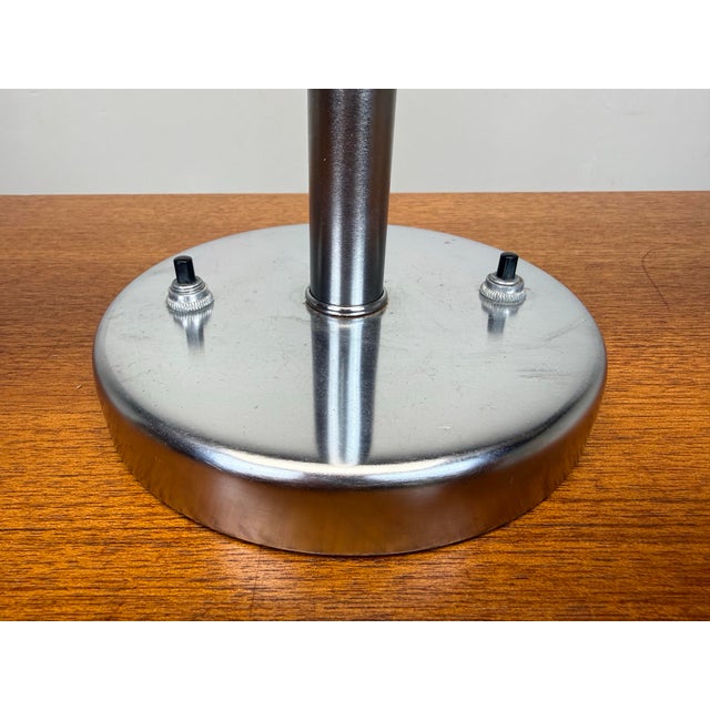 1960’s Mid Century Modern Greta Von Nessen Two-Arm Desk Lamp in Brushed Steel For Sale In New York - Image 6 of 12