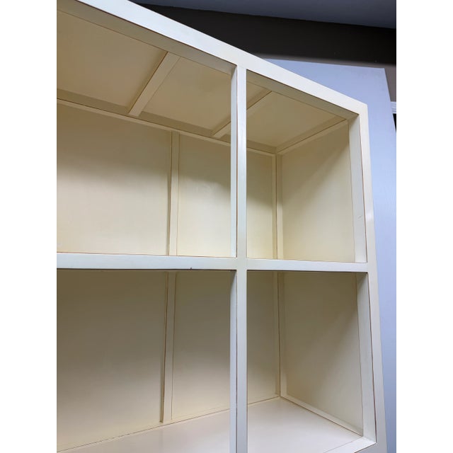 2010s Chinoiserie Zen Ivory Finish Bookcase For Sale - Image 5 of 12