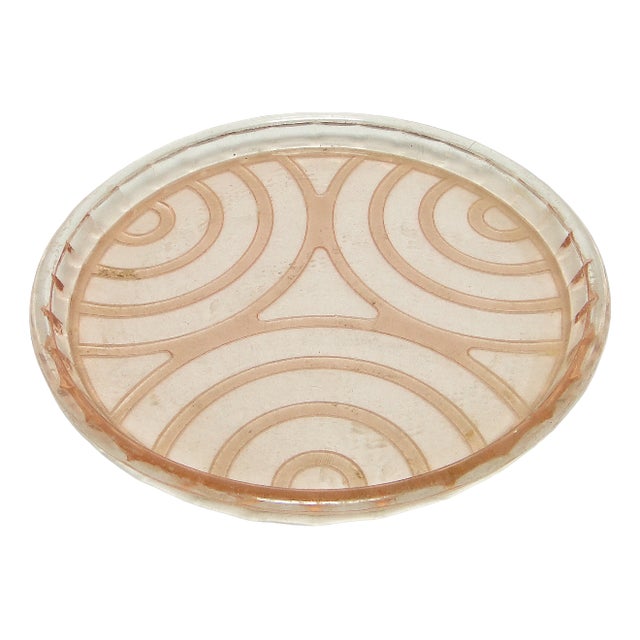 Art Deco Tray by Hortensja Glassworks, 1930s For Sale