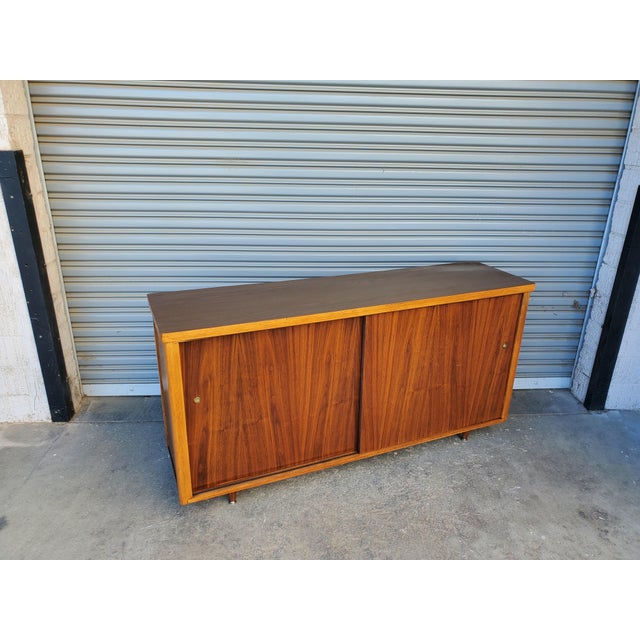 Vintage Walnut Credenza For Sale - Image 4 of 16