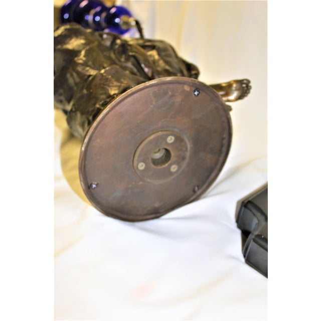 Bronze 19 Th century Lady Bronze with mandolin Signed For Sale - Image 8 of 18