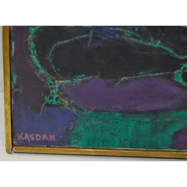 Abstract Kasdan Vintage Abstract Painting For Sale - Image 3 of 4