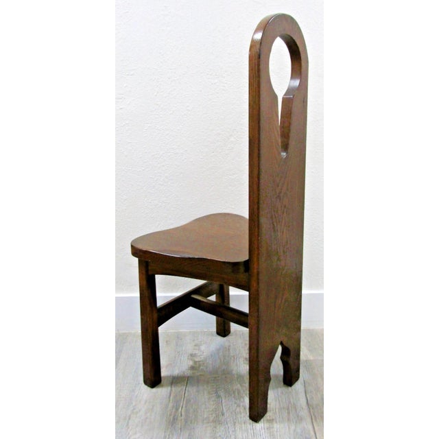 Wood Antique American 1910s Pine Keyhole Dining Chair Side Chair For Sale - Image 7 of 13