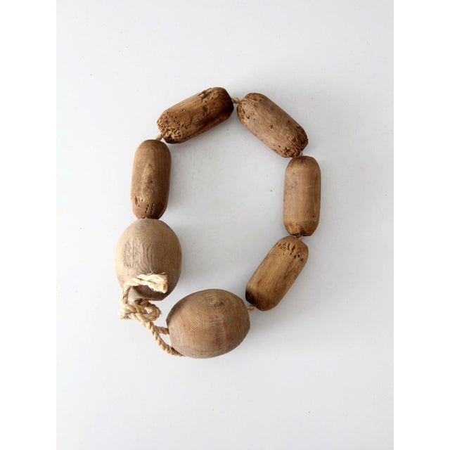 Vintage Wooden Fishing Net Floats For Sale - Image 9 of 12