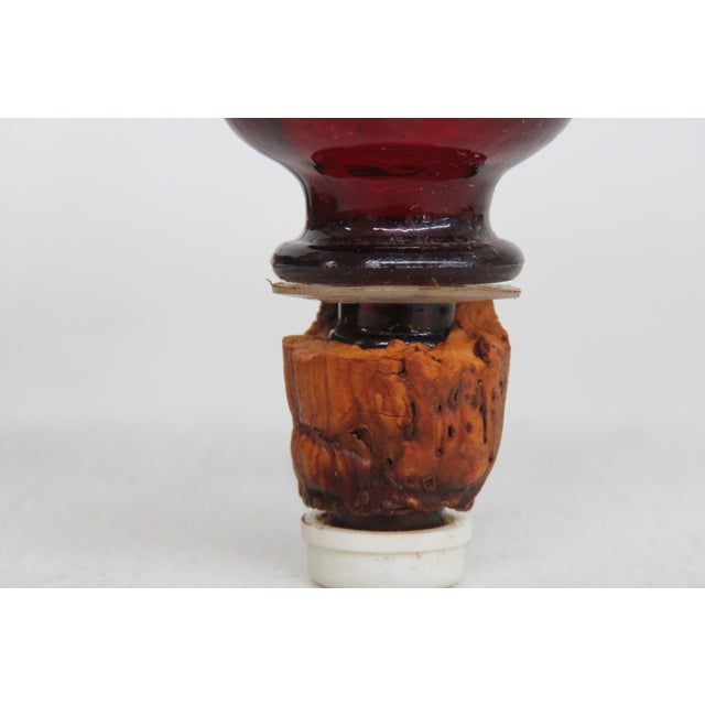 Ruby Red Avon Empty Glass Bottle With Stopper From 1970s Ruby Bud Vase Cologne Line 5014b For Sale - Image 8 of 10