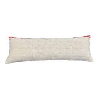 Turkish Hemp Pillow Cushion Natural Beige Red Cushion Cover 14x40 For Sale