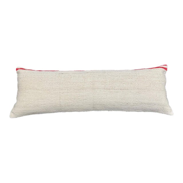 Turkish Hemp Pillow Cushion Natural Beige Red Cushion Cover 14x40 For Sale