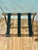 Vintage Faux Bamboo Palm Beach Folding Tray Table With Gallery Rail and Glass Top For Sale - Image 10 of 13