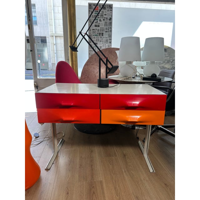 DF2000 Double-Sided Console Table with Six Drawers by Raymond Loewy, 1970s For Sale - Image 3 of 5