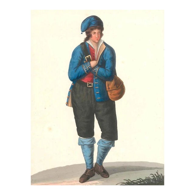Costume di Zaccanopoli - Watercolor by M. De Vito - 1820 ca. 1820 c.a. For Sale