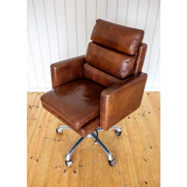 Leather Executive Desk Swivel Chair in Cigar Leather by Timothy Oulton for Halo, 2010s For Sale - Image 12 of 18
