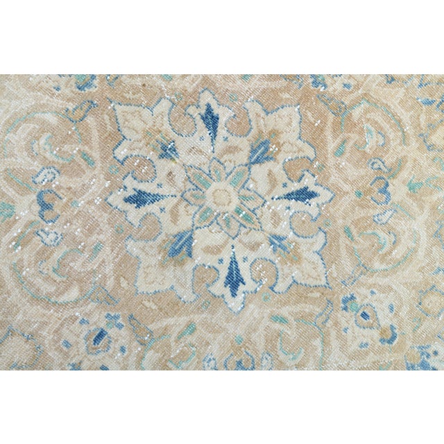 Beige 1970s Vintage Persian Handmade Wool Cotton Beige Area Rug For Sale - Image 8 of 11