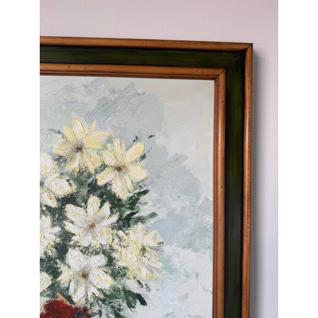 1969 Vintage Impressionist Floral Still Life Oil on Canvas Painting, Signed For Sale In Miami - Image 6 of 12