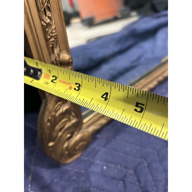 1920s Ornate Gold Wood Mirror For Sale - Image 11 of 12
