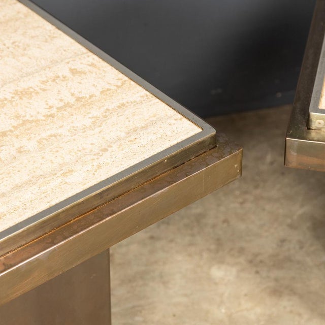 Bronze and Marble Side Tables from Belgo Chrom / Dewulf Selection, 1970s, Set of 2 For Sale - Image 13 of 18