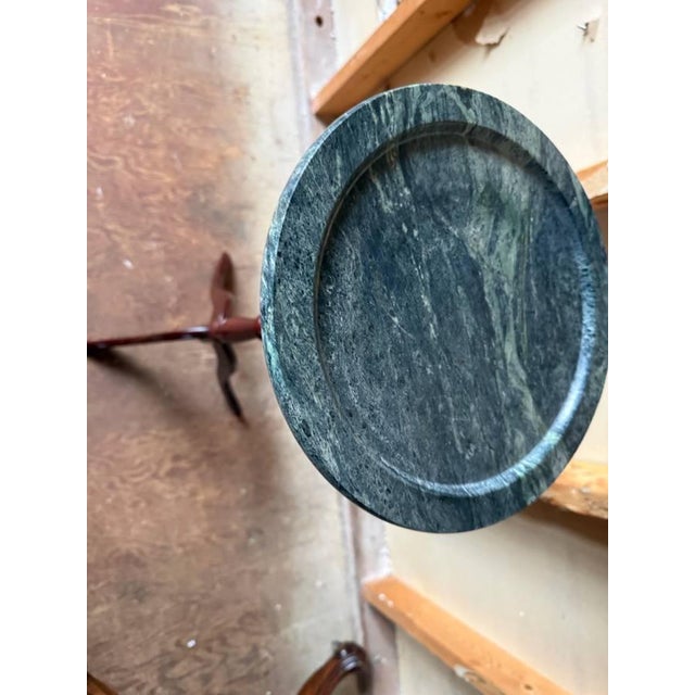 The Bombay Company Pedestal Base Marble Top Plant Stand For Sale - Image 9 of 11