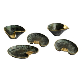 Mid-Century Brass Ashtrays from Carl Auböck, Austria, 1950s, Set of 5 For Sale