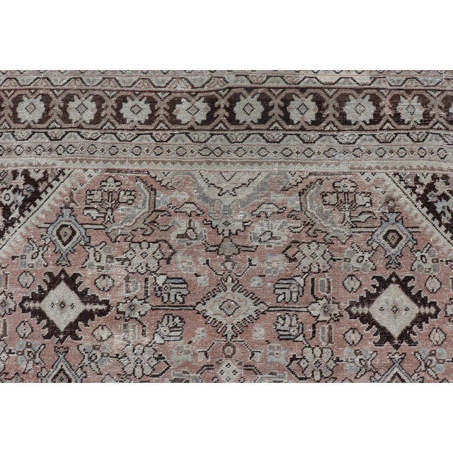 Vintage Persian Sultanabad-Mahal Rug With Sub-Geometric Diamond 9'0" X 11'10" For Sale - Image 4 of 12