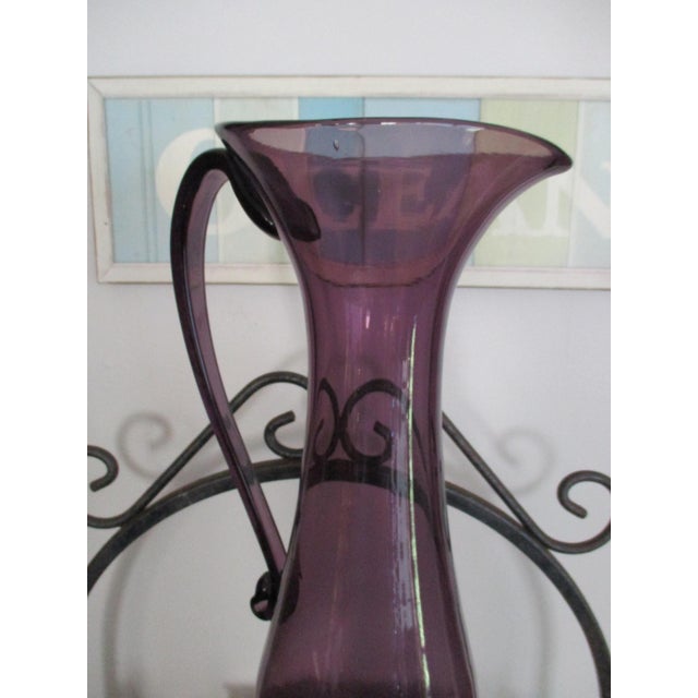 Blenko Lilac Purple Glass Pitcher Vase Chairish