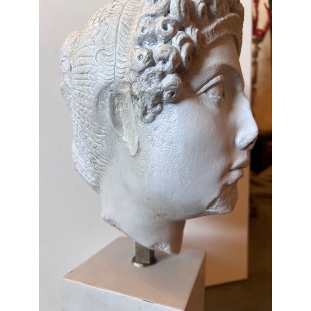 English Classical Grand Tour Style Vintage Bust, a Head of a Roman Noble Woman For Sale - Image 3 of 13