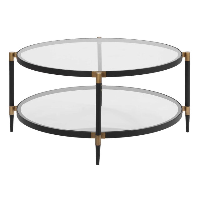 Metal Chadid Round Glass Coffee Table For Sale - Image 7 of 7