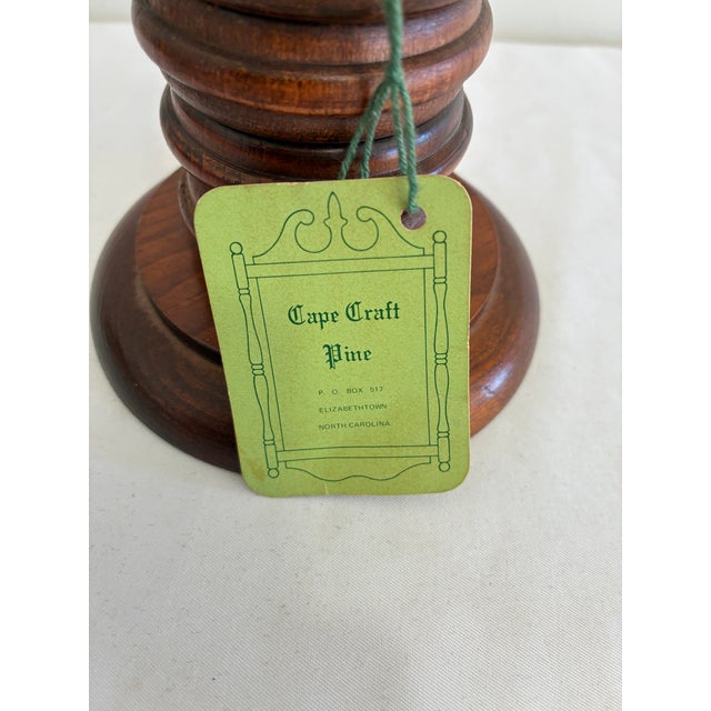 Vintage Turned Wood Napkin Ring Stand With Rings, Usa For Sale - Image 4 of 8