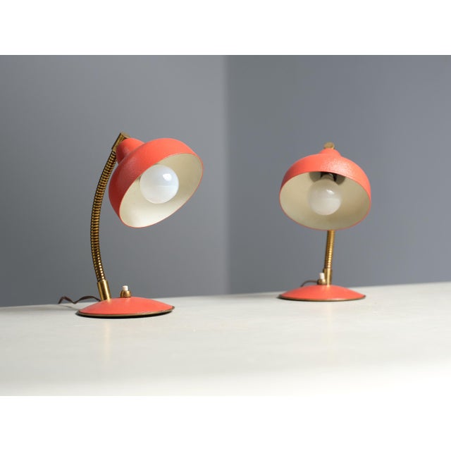 Gold Italian Table Lamps with Directional Lights, 1950s, Set of 2 For Sale - Image 8 of 10