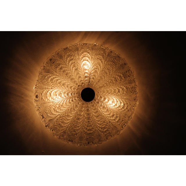 Mid-Century Crystal Glass Ceiling Lamp from Hillebrand, 1960s For Sale - Image 4 of 11
