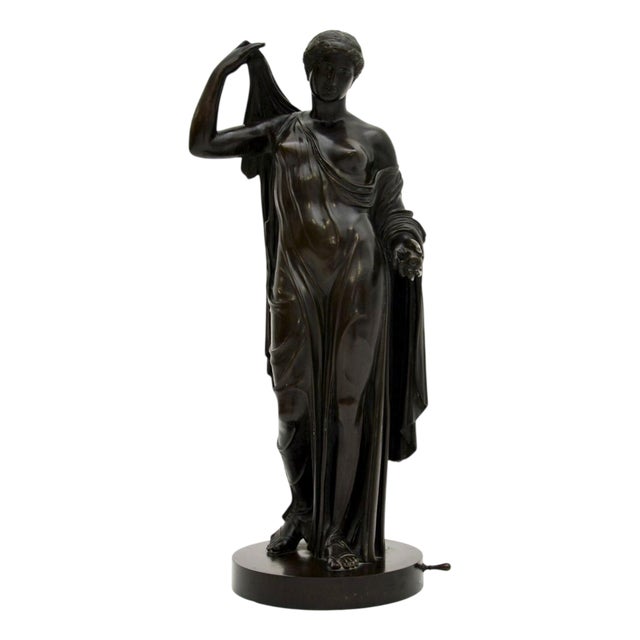 Large Neoclassical French Bronzse Robed Lady, 1880 For Sale