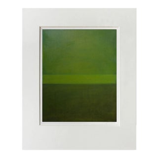 Contemporary Abstract Cold Wax and Oil Stick on Canvas Paper Painting "Linear Moss" by Janise Yntema For Sale