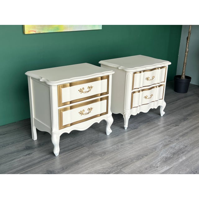 Cream 1970s French Style Cream Nightstands - Set of 2 For Sale - Image 8 of 14