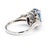 Contemporary 2.51 Carat Oval Blue Sapphire & Mixed Diamond Platinum Filigree Ring, Size 4 For Sale - Image 3 of 12