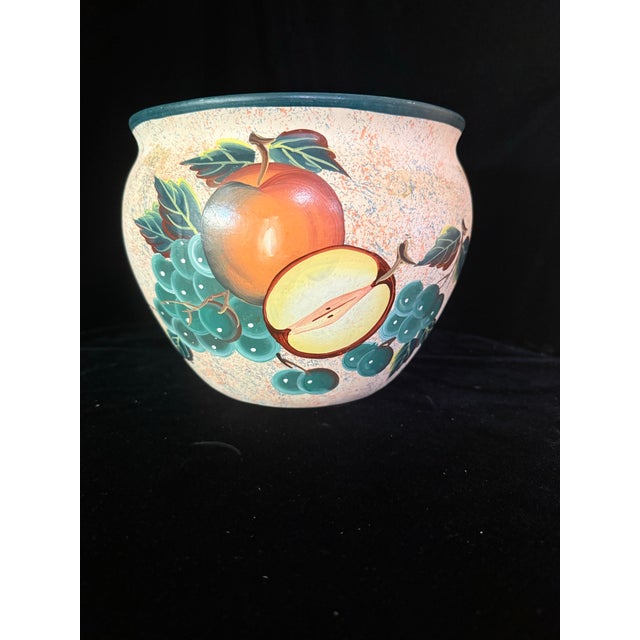 1980s Apple-Motif Ceramic Jardiniere For Sale - Image 10 of 11