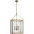 Julie Neill for Visual Comfort Signature Rossi Medium Lantern in Antique-Burnished Brass with Clear Glass For Sale