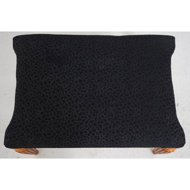 Henredon Pair of Henredon Neoclassical Black & Gold Footstools Ottomans For Sale - Image 4 of 14