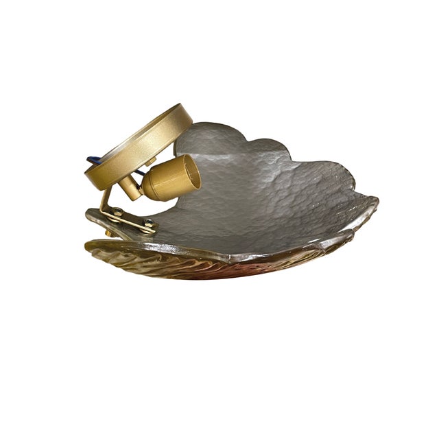 Mid-Century Modern Gilt Ginkgo Appliques, 1950s, Set of 2 For Sale - Image 3 of 6