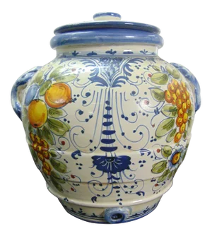 Italian Tuscan Style Majolica Decorated Cookie Jar