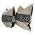 Pair of Black and White Trimmed 20” Pillows For Sale