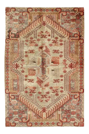 Antique Turkestan Khotan Rug With Tribal Design