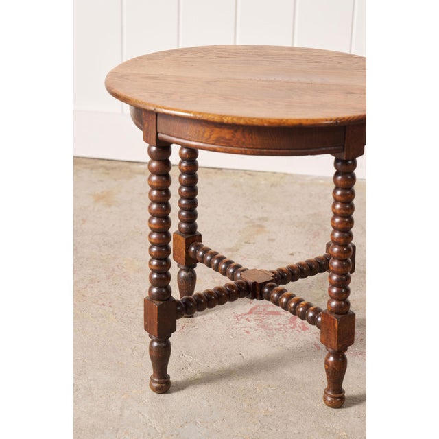 1930s English Oak Bobbin Stool For Sale - Image 4 of 8