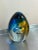 Mid-Century Modern Murano-Style Blue/Yellow Egg Glass Paper Weight For Sale - Image 3 of 3